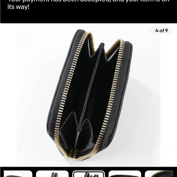 Prada Black Textured Leather Zip Wallet - Picture 4 of 9